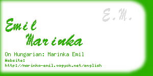 emil marinka business card